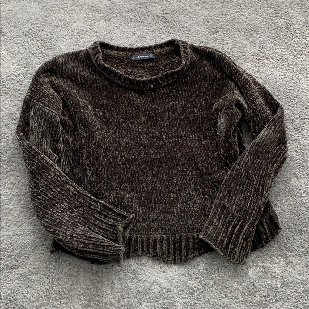 Zara Knit Velvet Sweater